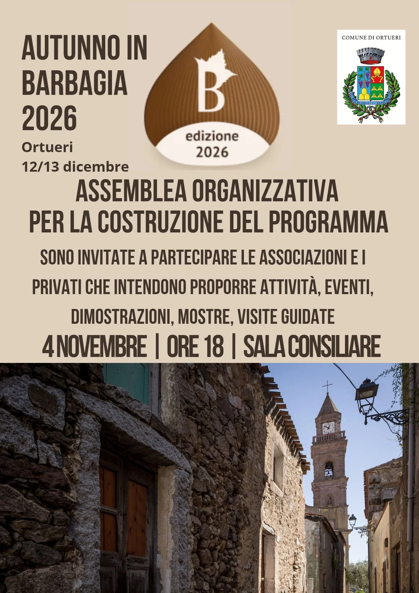 Autunno in Barbagia 2026 – Incontro organizzativo