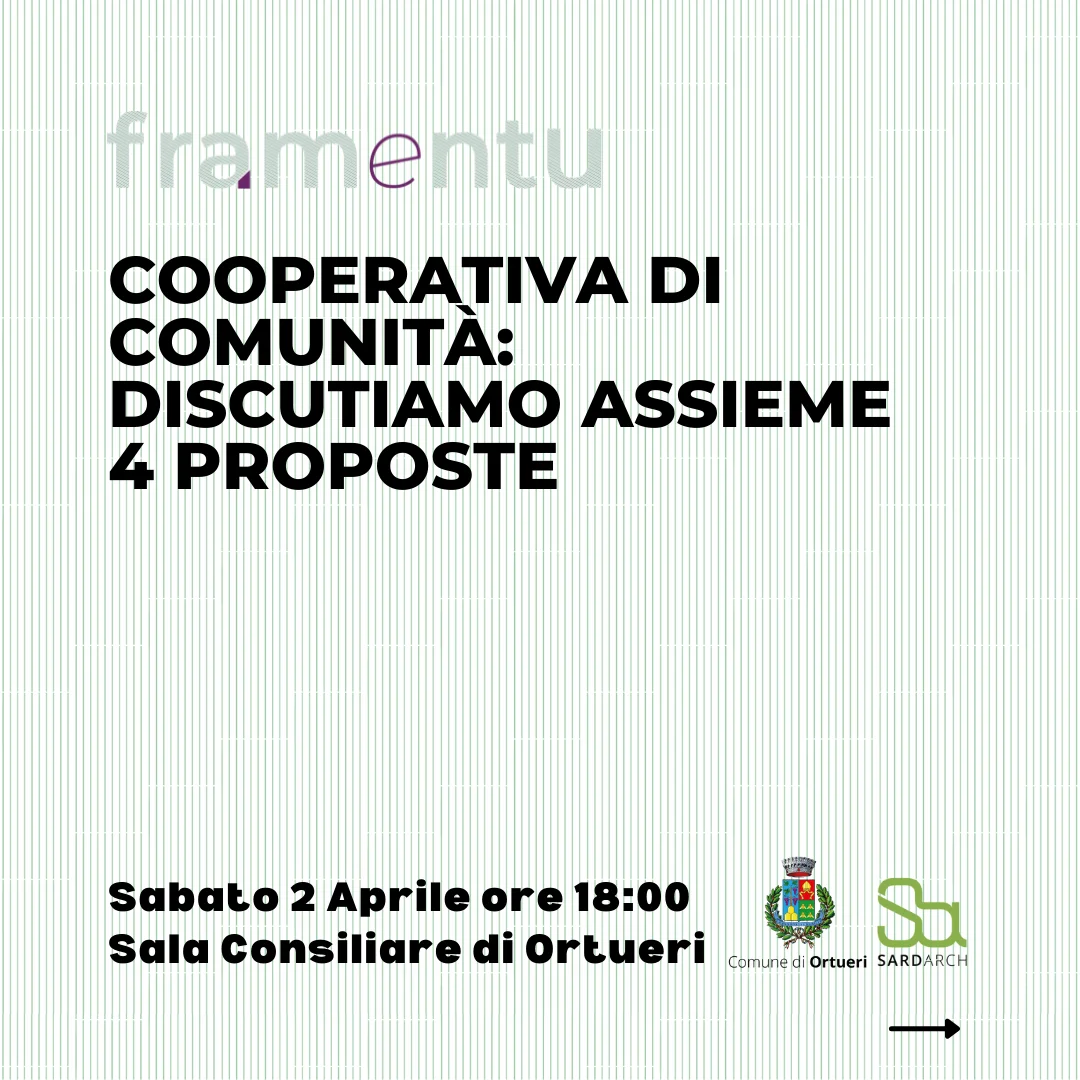 COOPERATIVA DI COMUNITÀ: DISCUTIAMO ASSIEME 4 PROPOSTE | Sabato 2 aprile, ore 18