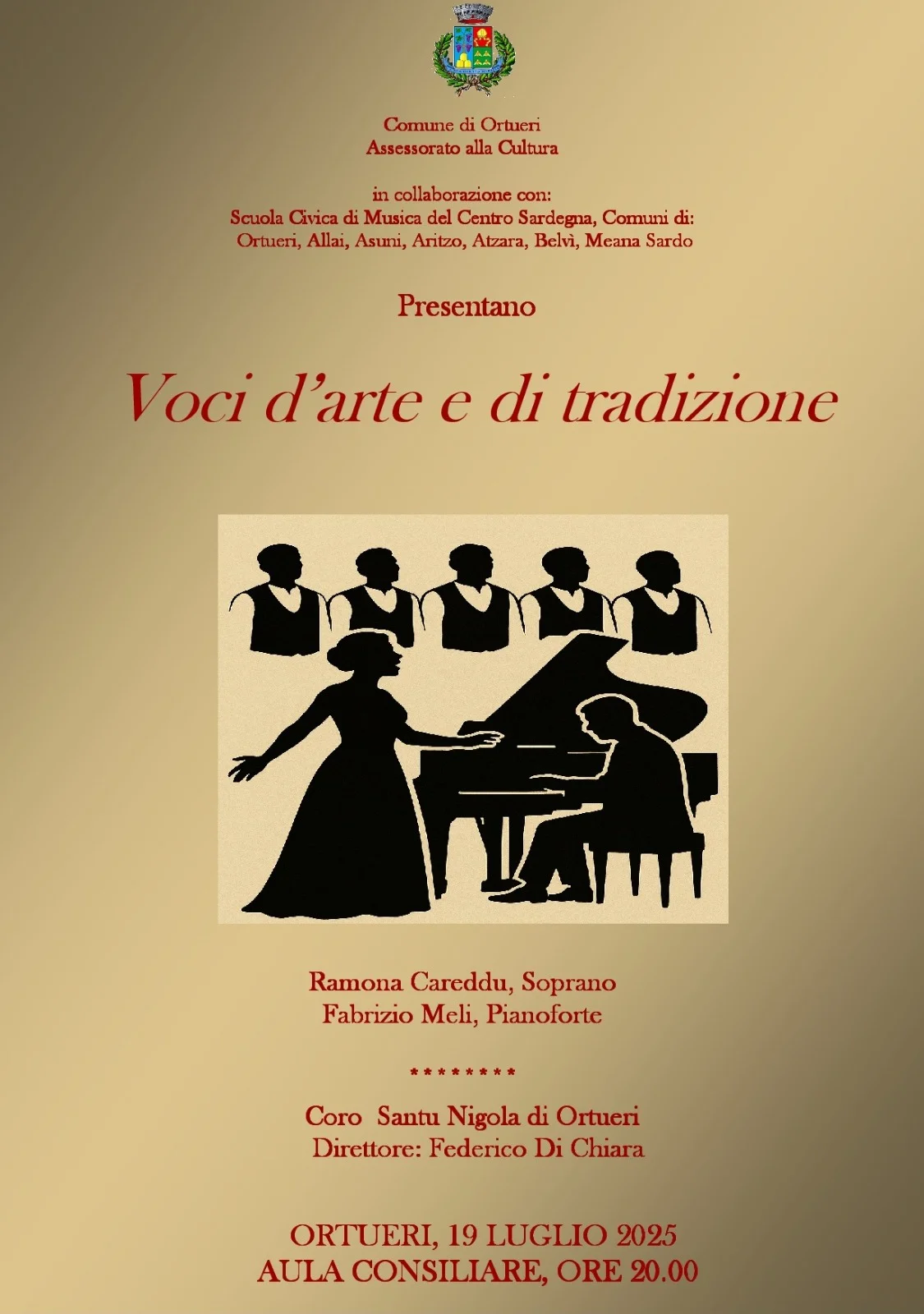 Concerto 'Voci d'arte e tradizione' | 19 luglio, ore 20, sala consiliare