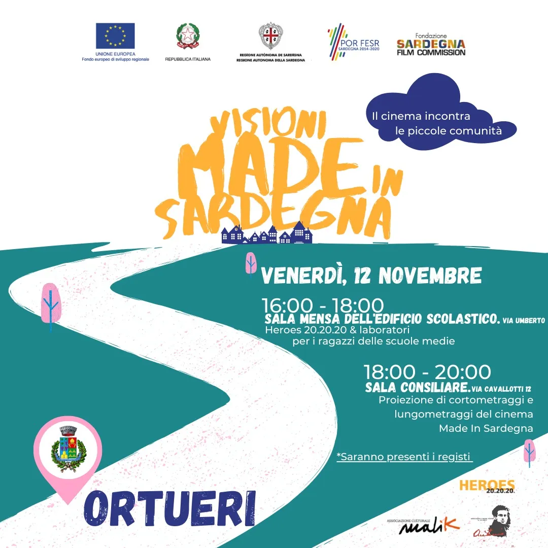 “Visioni made in Sardegna - Il cinema incontra le piccole comunità” Il 12 novembre a Ortueri