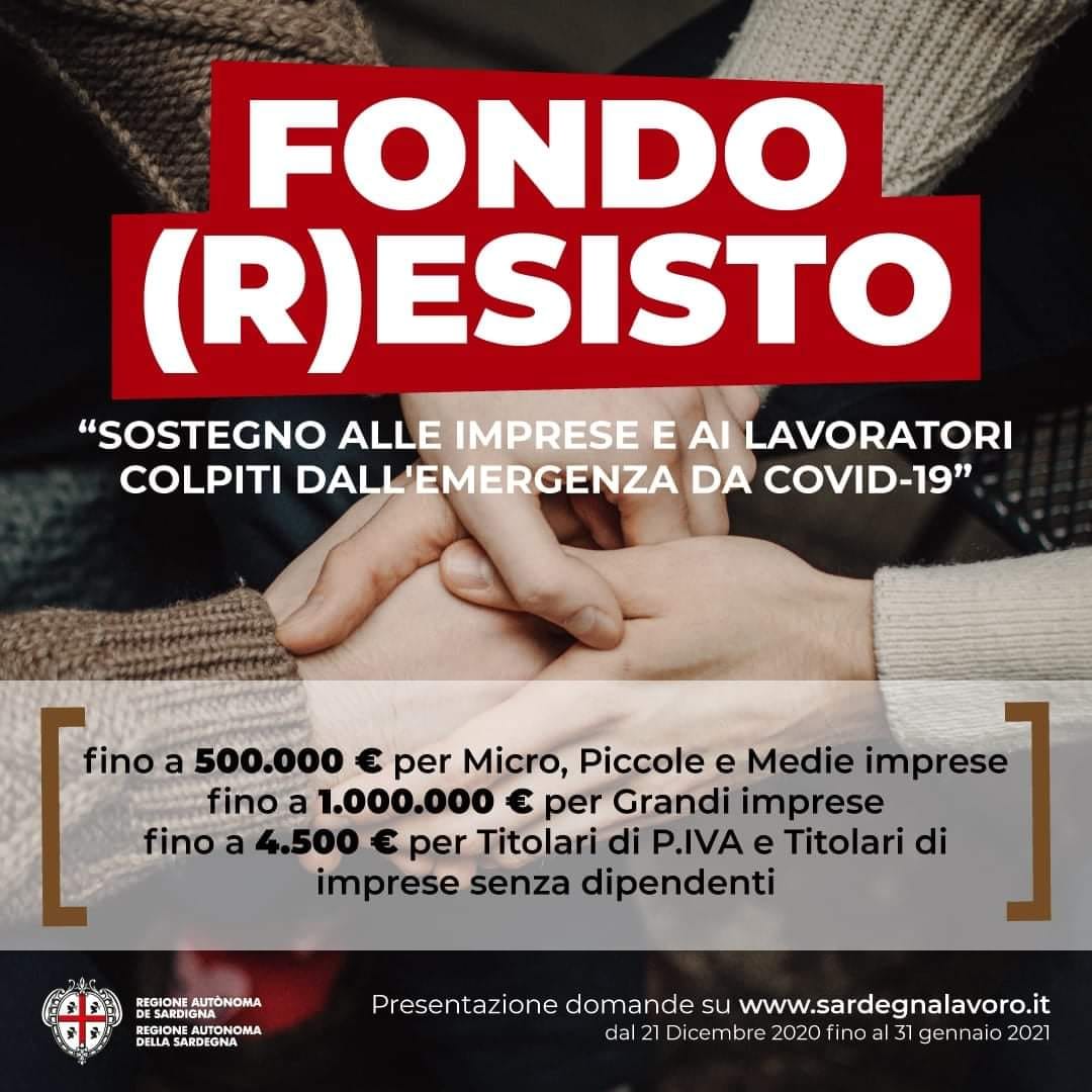 Fondo (R)ESISTO - Sostegno alle imprese e ai lavoratori colpiti dall'emergenza da Covid-19