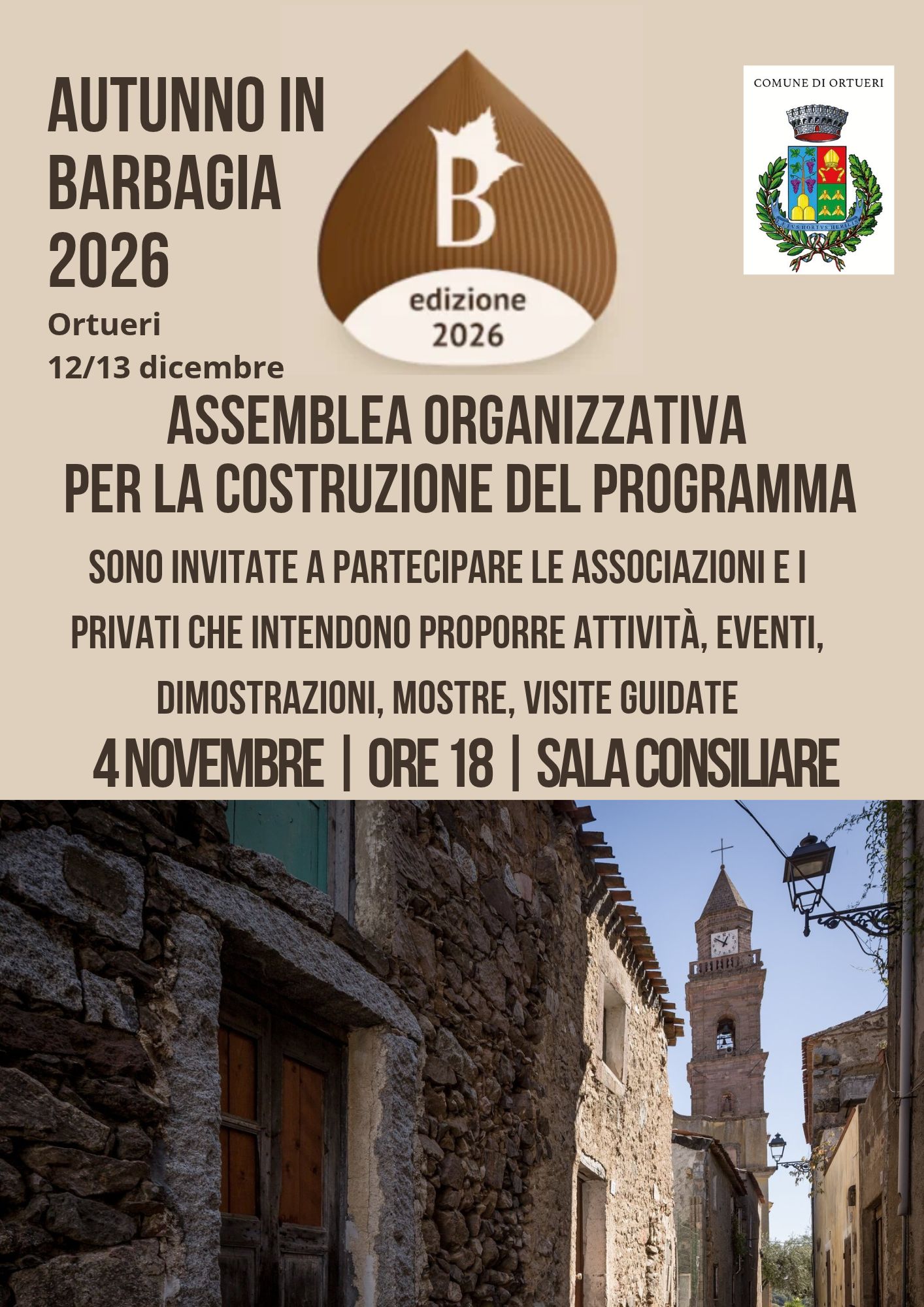 Autunno in Barbagia 2026 – Incontro organizzativo
