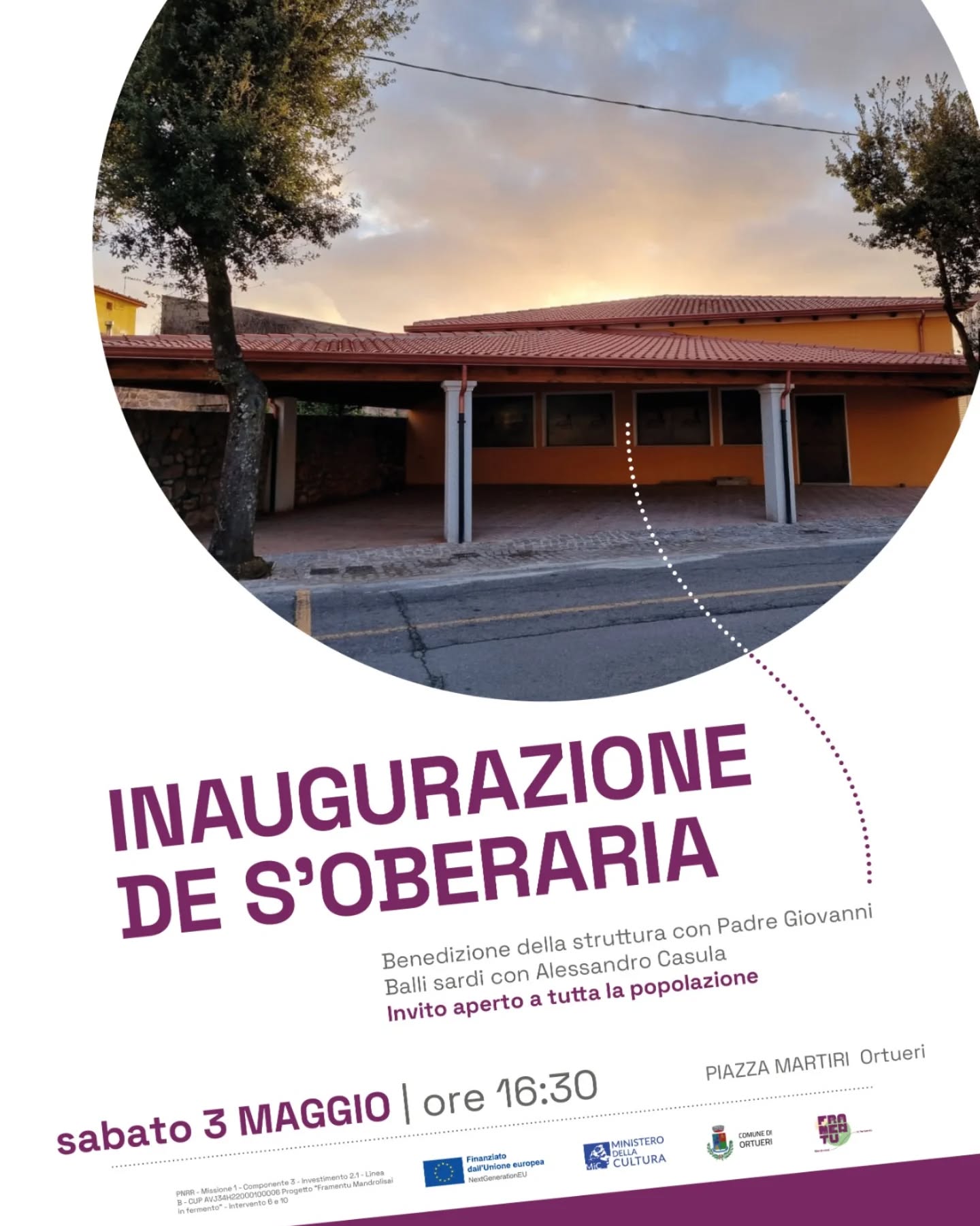 Festa di inaugurazione de s'Oberaria |  3 maggio, ore 16.30