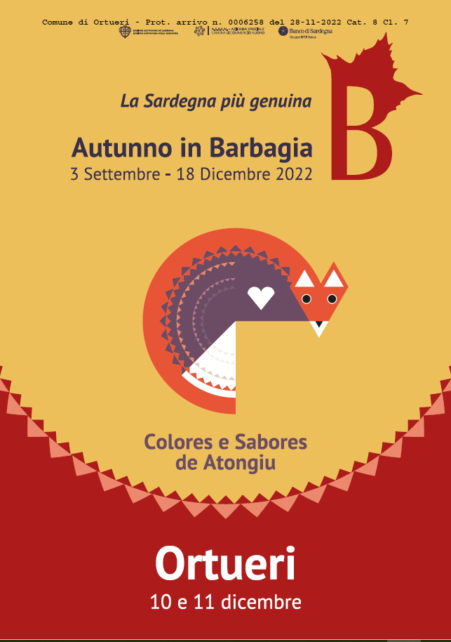 PROGRAMMMA E MAPPA AUTUNNO IN BARBAGIA -  Colores e Sabores de Atongiu -Ortueri, 10/11 dicembre 2022