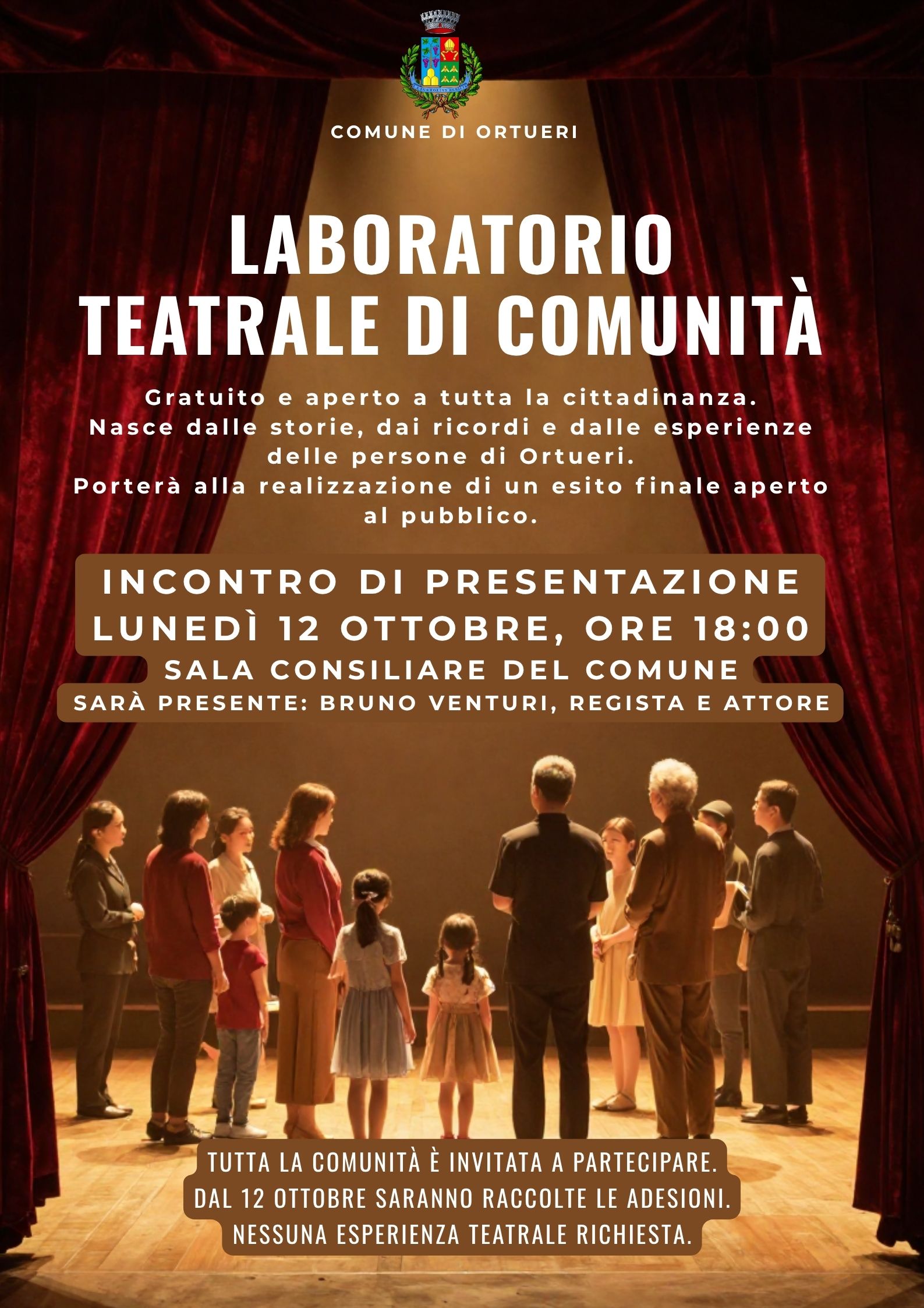 Laboratorio teatrale di comunità - Il 12 ottobre la presentazione pubblica