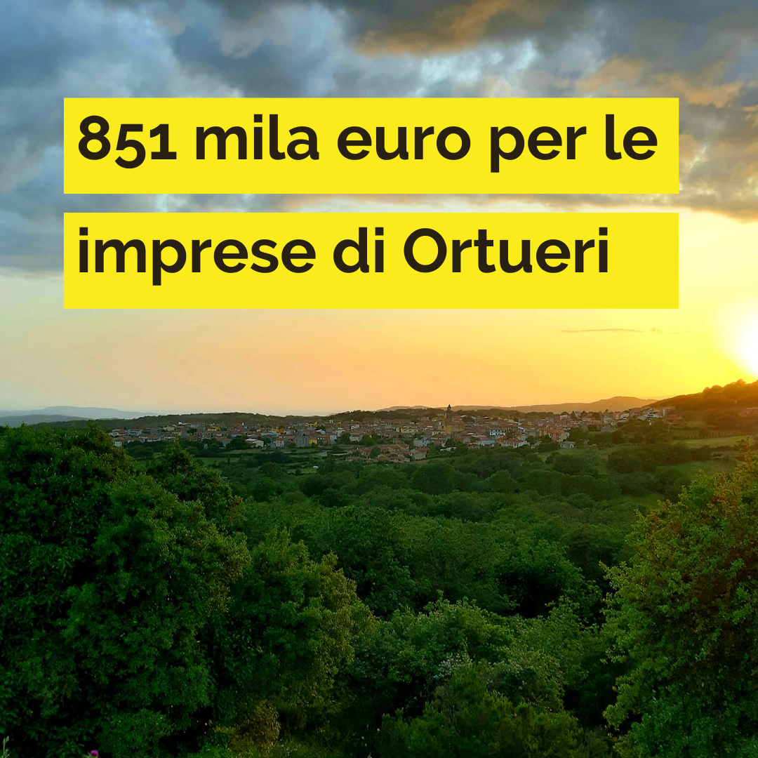 Messi a bando 851 mila euro destinati alle imprese di Ortueri