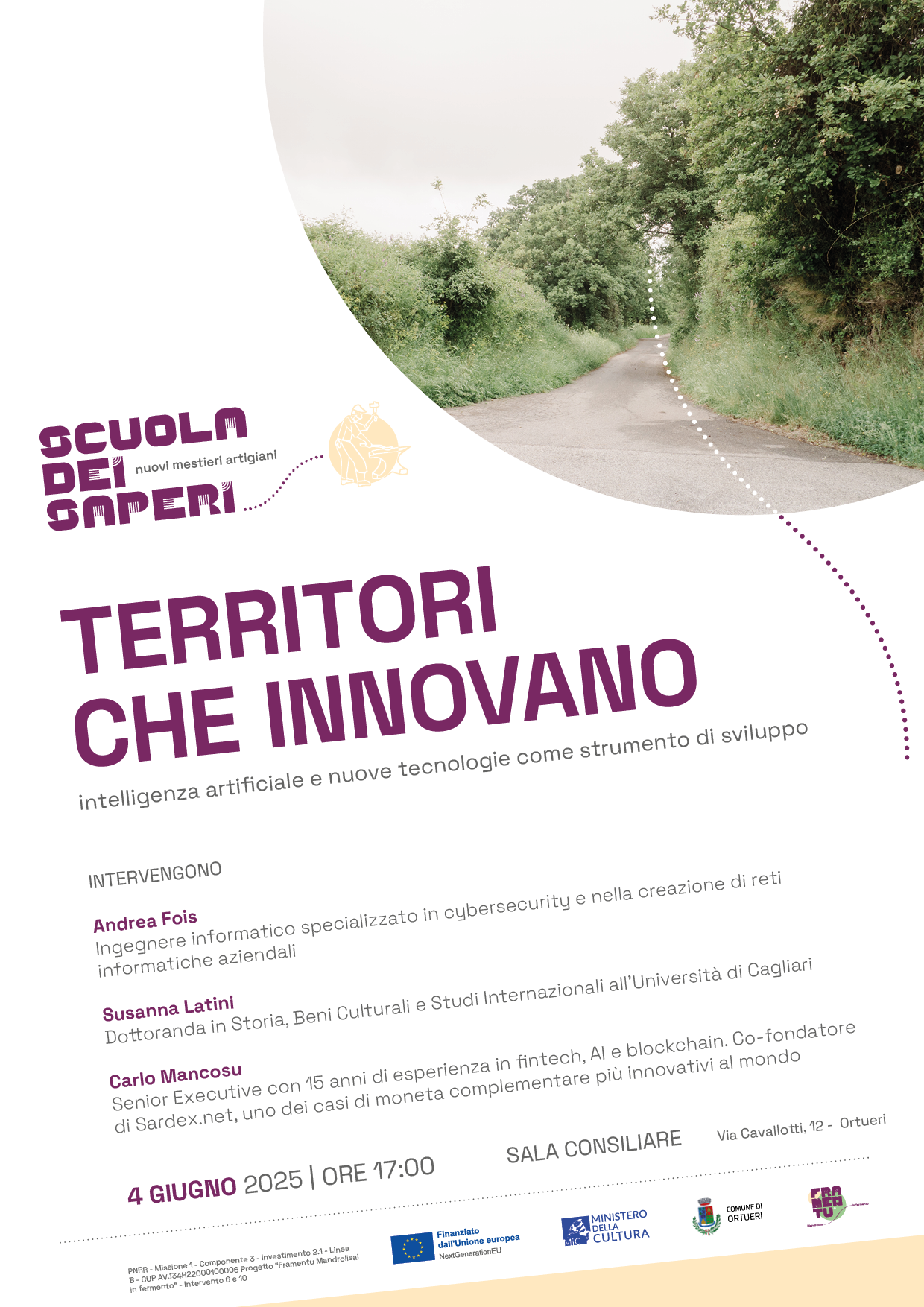 Il 4 giugno a Ortueri si parla di intelligenza artificiale e sviluppo dei territori