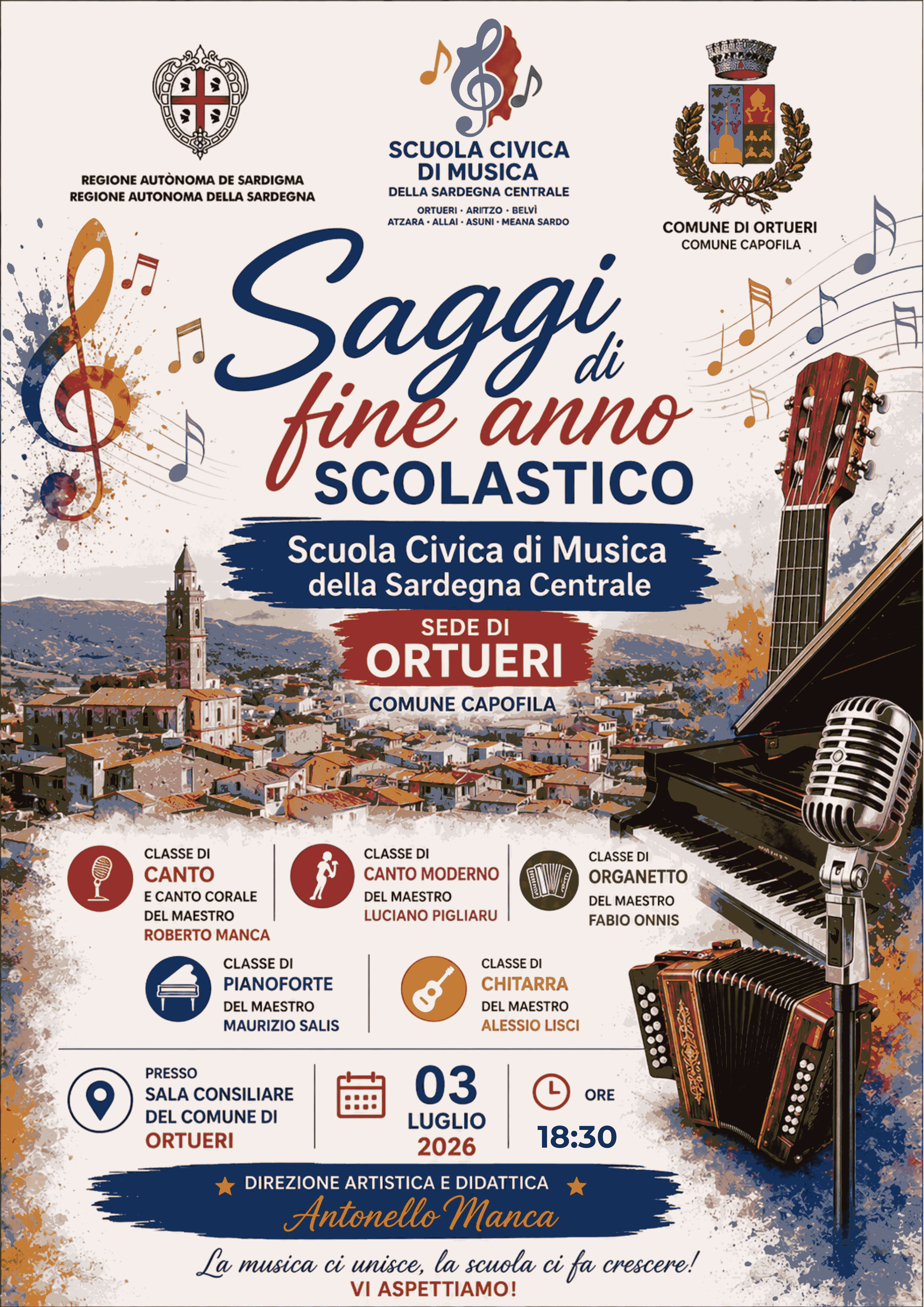 SAGGI DI FINE ANNO SCOLASTICO  2025/2026 - SCUOLA CIVICA DI MUSICA DELLA SARDEGNA CENTRALE