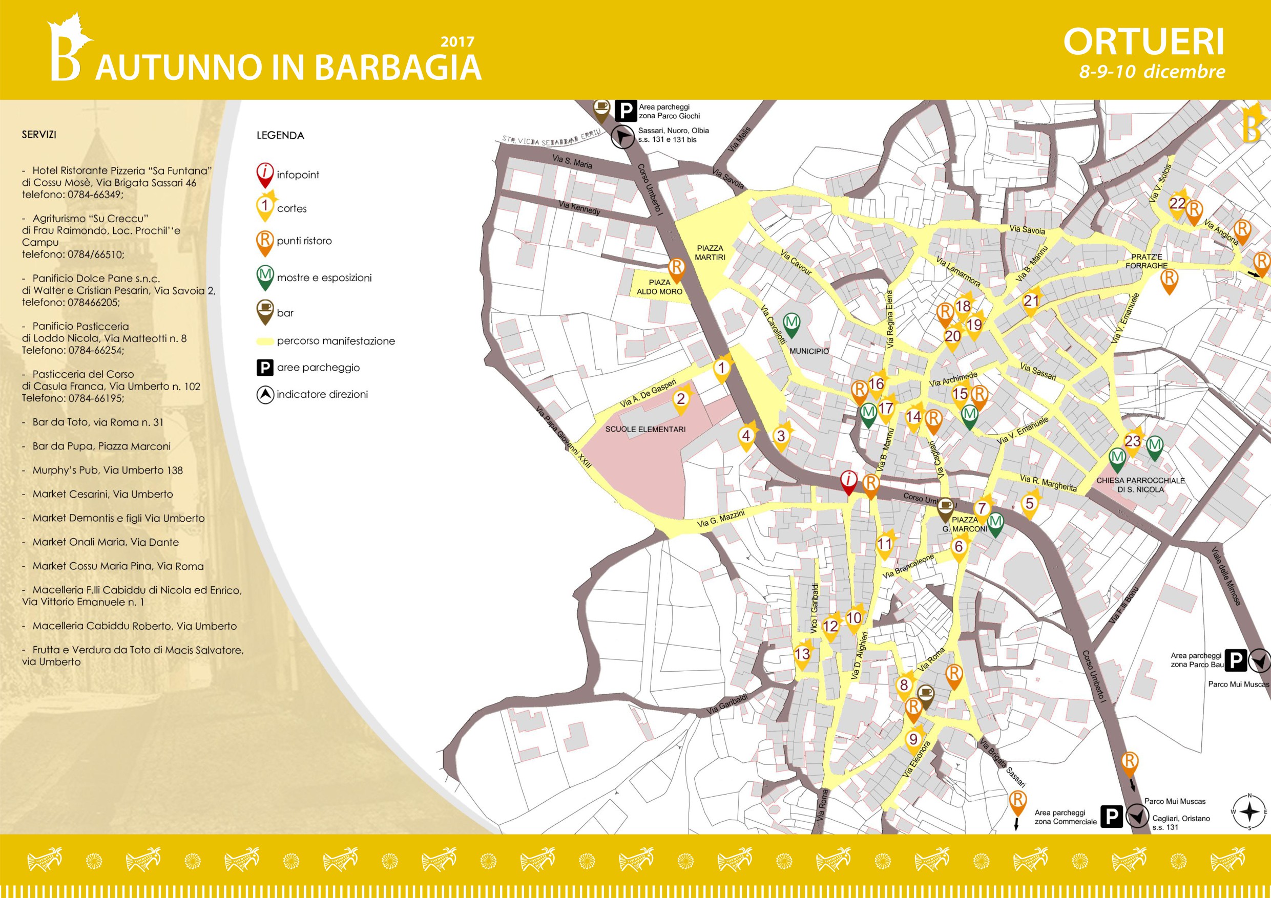 AUTUNNO IN BARBAGIA 2017    MAPPA DELLE CORTES   'Colores e sabores de atongiu'